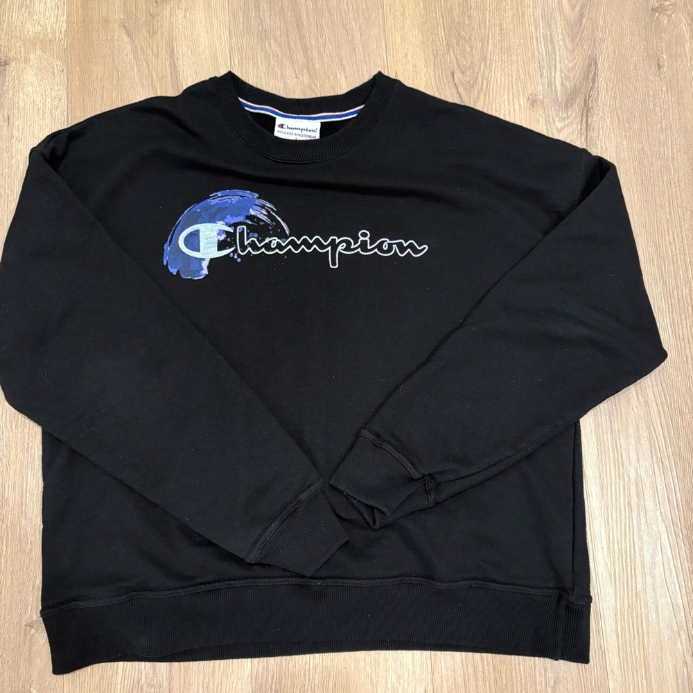 Champion Men's Black Crewneck Sweater